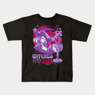 Witches and Wine Design for You Magical Wand Casting Lovers Kids T-Shirt